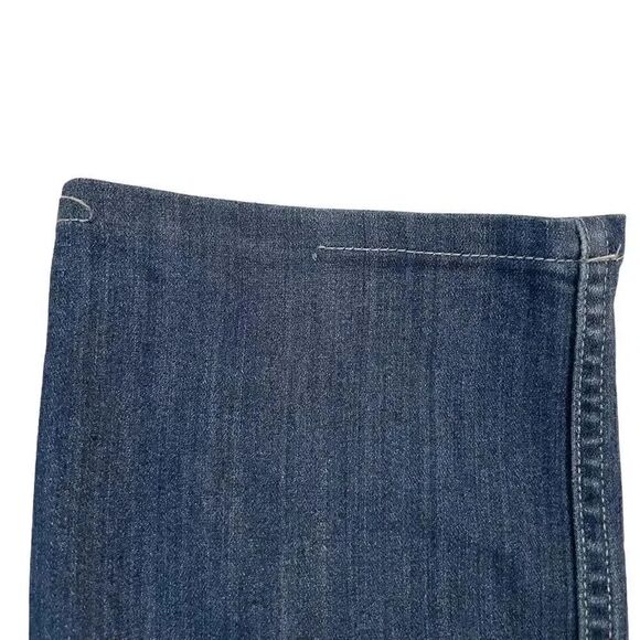 PAIGE Blue Wash Distressed Straight Leg Mid Rise Womens Jeans SZ 30 - Picture 6 of 14